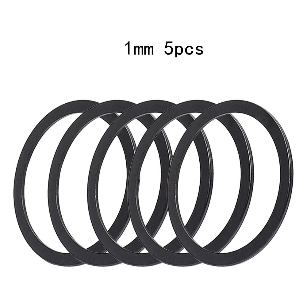 

Sturdy and Lightweight Bike Accessories 5pcs Aluminium Alloy Spacer Set 1mm black