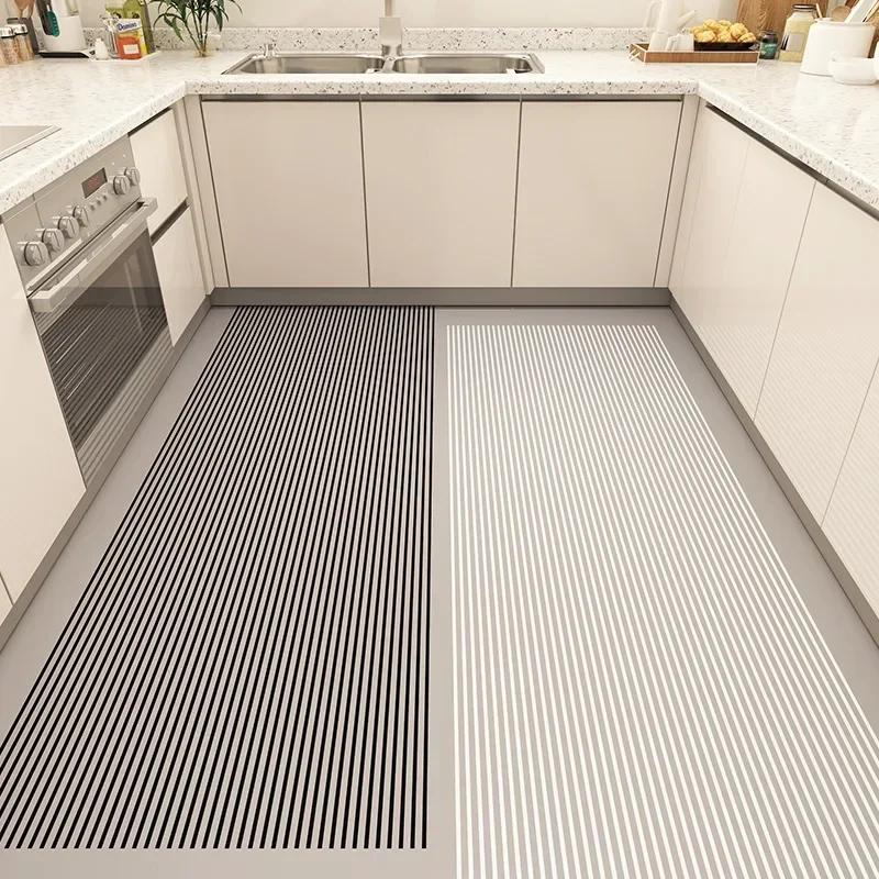Kitchen Floor Mat Pvc Waterproof Oil-proof Carpet Mats Long Home Decoration Leather Rug Non-slip Custom Alfombra Cocina