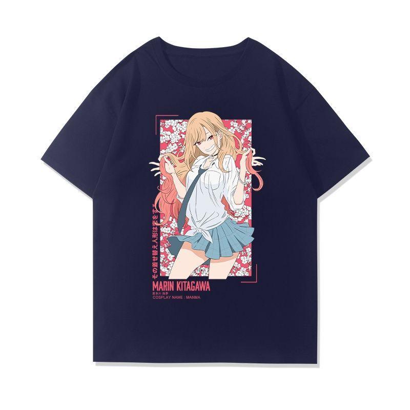 Kitagawa Marin Graphic Print Autumn Pure Cotton Men's and Women's T-shirt Short Sleeve Anime T-Shirt Fashion Streetwear Shirt