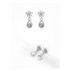 Women's Flower Silver Cubic Mix Fashion Earrings