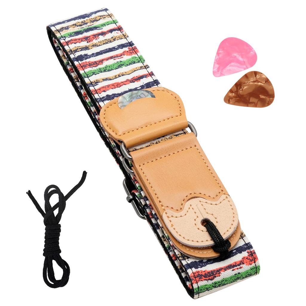 Electric Guitar Strap Premium Guitar Belts with Pick Suitable for Acoustic Guitar Ukulele Banjo Mandolin Bass Guitar Accessories