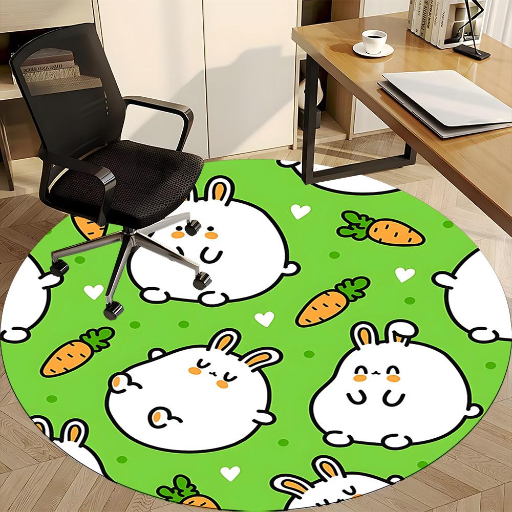 1pc Bunny Carrot Chair Carpet for Office, Non-slip, Soft and Durable Office Rug for Interior Decoration, Perfect for Office Yy260313086