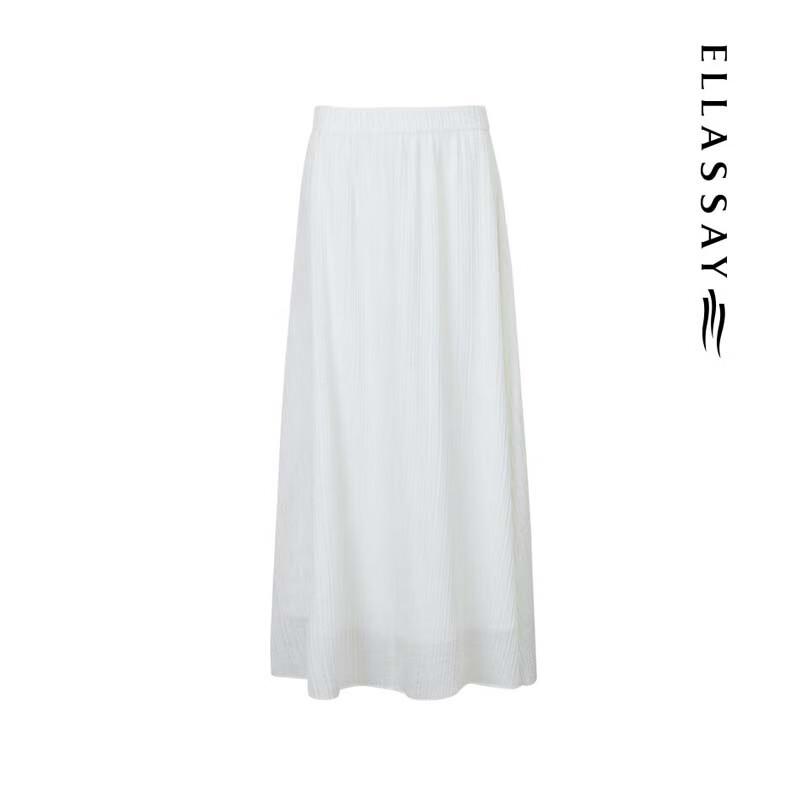 ELLASSAY Elegant Silk Blend Long Pleated Skirt