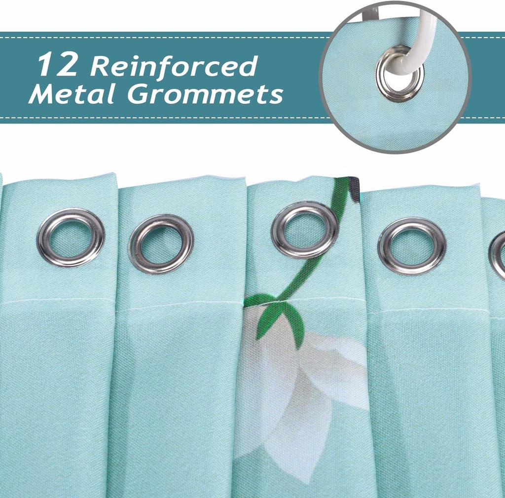 Pink Cherry Blossom Waterproof Washable Polyester Shower Curtain 180X 200Cm Bathroom Shower Curtain With 12 Hooks