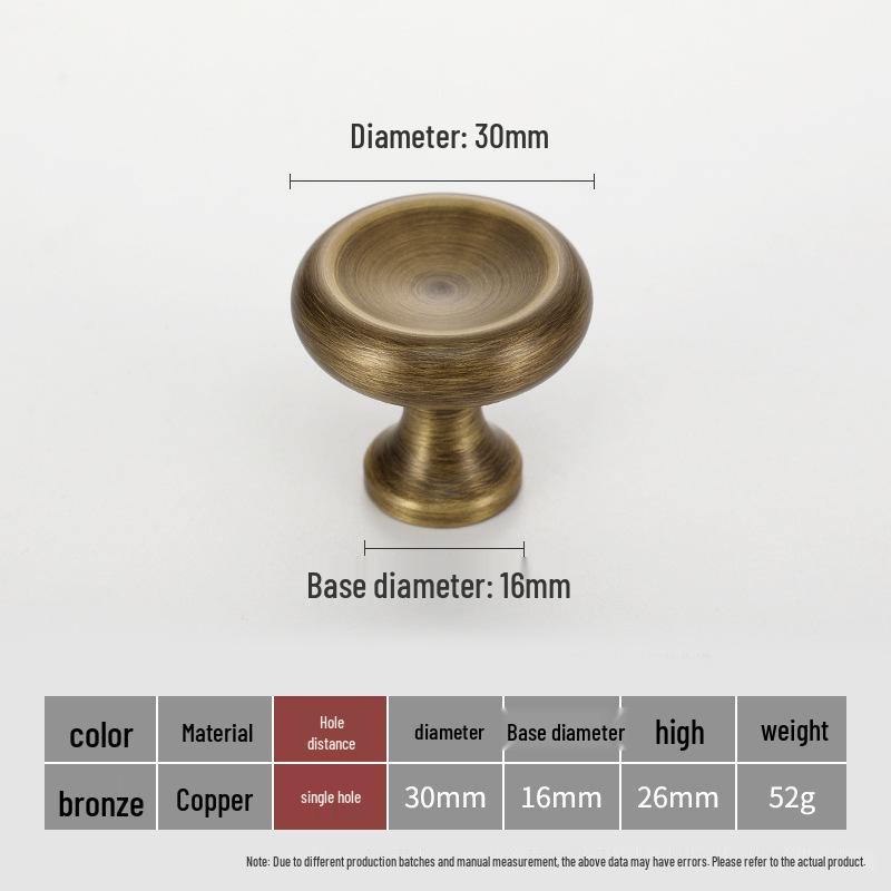 Bronze Brass Pull Handle: New Chinese Style Cabinet, Wardrobe & Drawer Retro Door Handle