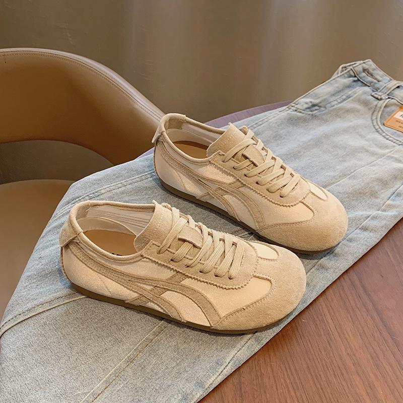 

2025 весна новые мягкие кожаные повседневные спортивные тренировочные кроссовки ретро модные универсальные легкие вафельные туфли Forrest Gump в наличии 35