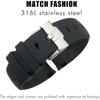Silicone strap for Rolex Submariner Hulk GMT Milgauss Yacht Master Deepsea, 19mm, 20mm, 21mm, 22mm, Black, 21mm Rose Buckle