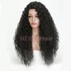 Lange schwarze Perücke mit lockigem Haar für Frauen