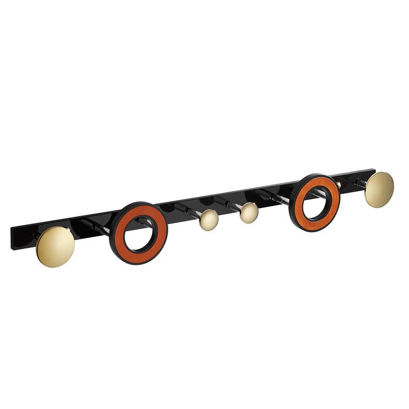 Tuqiu Robe Hook Towel Hanger Acrylic Clothes Hat Hook Black Gold Row Robe Hook Bathroom Brass Bath Hardware Set Kitchen Hanger