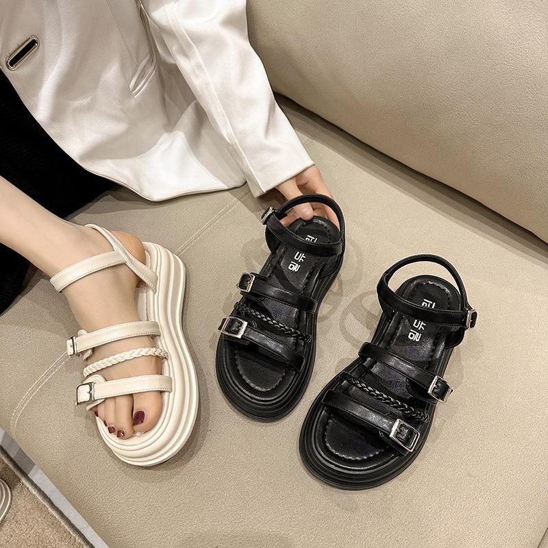 Sandals fairy fairy platform heightening beach shoes summer new casual one-word buckle sports sandals