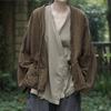 Johnature Women Vintage Blouses Summer V-Neck Short Sleeve Belt Shirts Tops Chinese Style Women Shirts