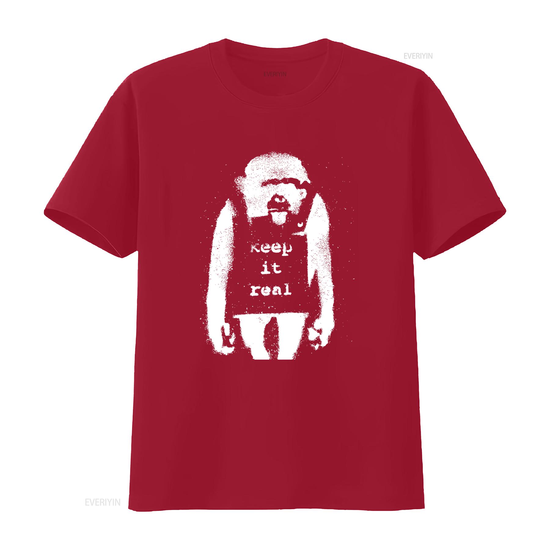 Keep It Real Banksy Graffiti Street Art Unique Design Urban T Shirt vintage Washed streetwear designer clothes Soft homme S
