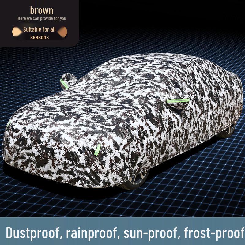 Universal Camouflage Car Cover: Dust, Sun, Rain & Heat Protection for All Seasons Custom Camouflage Oxford Cloth
