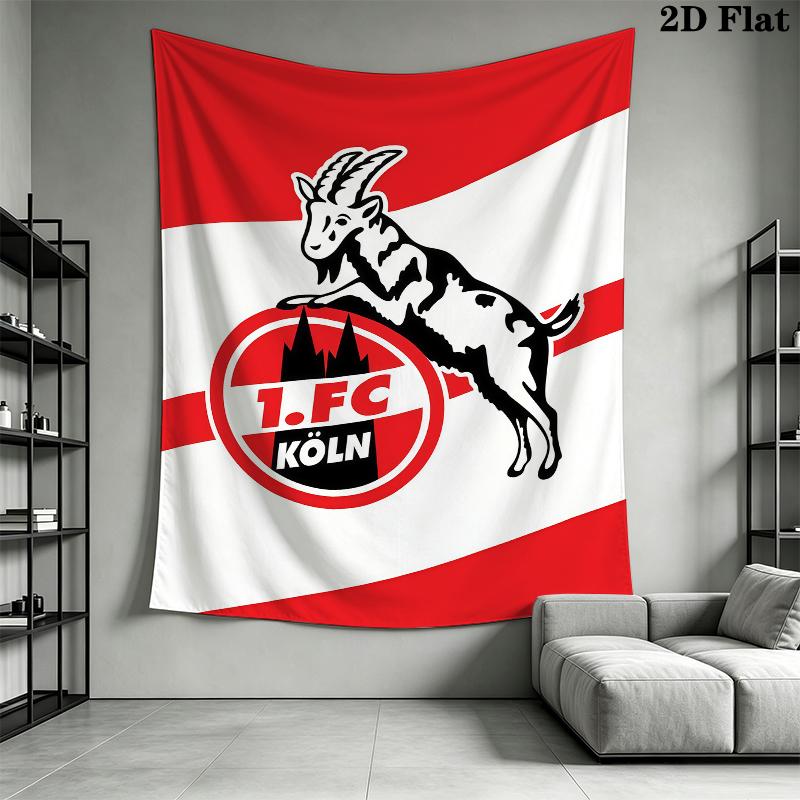 FC KÖLN Wall Tapestry Aesthetic Wall Hanging Printed Fabric Blanket Decorative Tapestries for Bedroom Living Room Home Decor