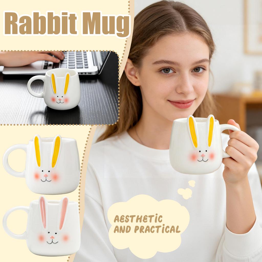 Handbemalter Hasenbecher mit Tiermotiv