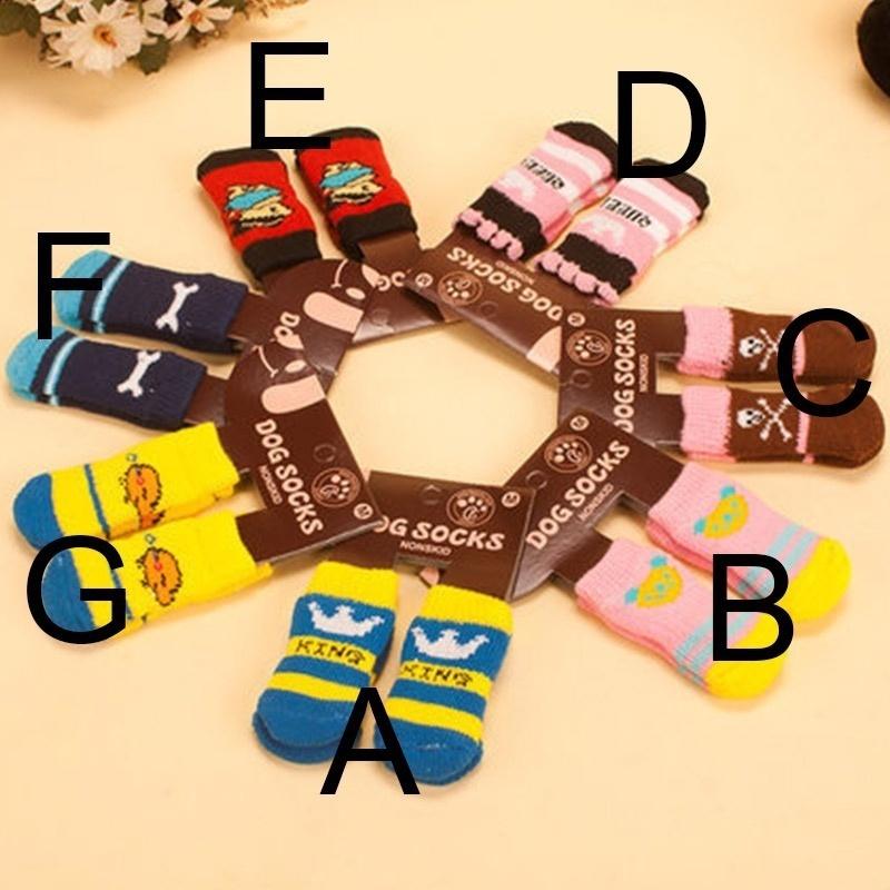 1 Pair Cotton Winter Warm Socks Anti-slip  Nice Knit For Pet Dogs