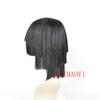 Iguro Obanai Cosplay Perücke Anime Kurz Schwarz Gestylt Hitzebeständiges Synthetisches Haar Rollenspiel Perücken