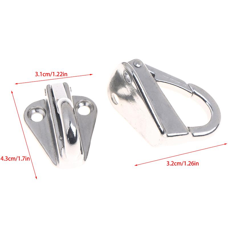 2Pcs 316 Stainless Steel Marine Spring Snap Fending Hook Marine Boat Spring Snap Attach Rope Fender Boat Hardware
