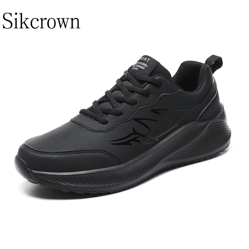 Fashion Plus 48 Schwarze Schuhe Herren Sneaker Leichte Sportschuhe Dicke Sohle Atmungsaktiv Outdoor Mode Bequeme Freizeit Sneaker Wasserdicht