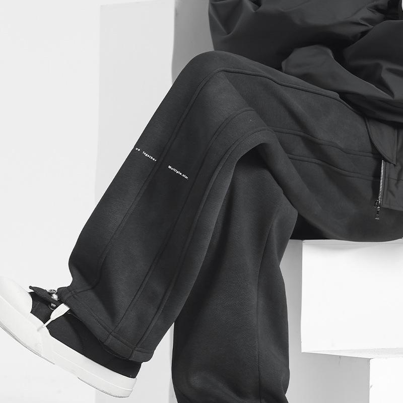 Men's American-Style Loose-Fit Wide-Leg Sweatpants for All Seasons