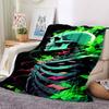 1PC Neon Skull Blanket, Throw For Sofa, Bed, Travel, Camping, Livingroom, And Bed, Printing Blanket With Soft And Warm Fabric Yy250918166
