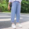 Mumu House Girls' Tencel Denim Summer Cropped Anti-Mosquito Jeans