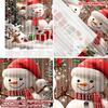 2D Flat Printing 2pcs Christmas Curtains Christmas Snowmen and Gifts Scopic and Stylish 100% Polyester Fiber Holiday Decorations