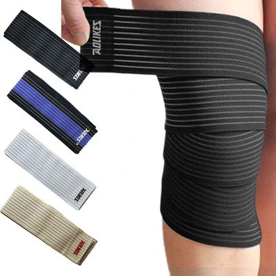 Bandaj Elastic de Înfășurare pentru Genunchi, pentru Protecție Sportivă, Bandă de Compresie, Suport Exterior, Protecție Genunchi