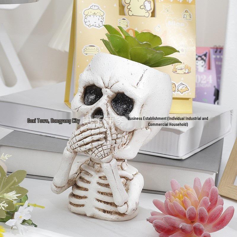 Bedårande sittande stor mage blomkruka skulptur för trädgård eller gräsmatta