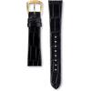 Seiko Watch Genuine Crocodile Leather Band, French-Made, 18mm Lug Width, 15mm Buckle Width, Black Crocodile Leather, DA08 Men's