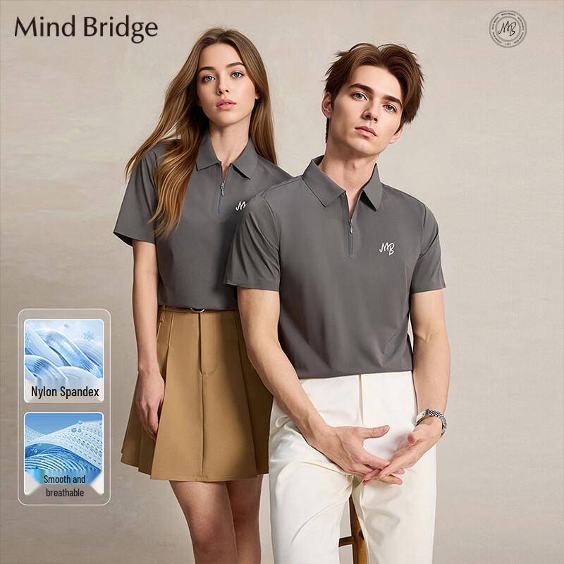 Mind Bridge Unisex Half-Zip Polo Shirt L