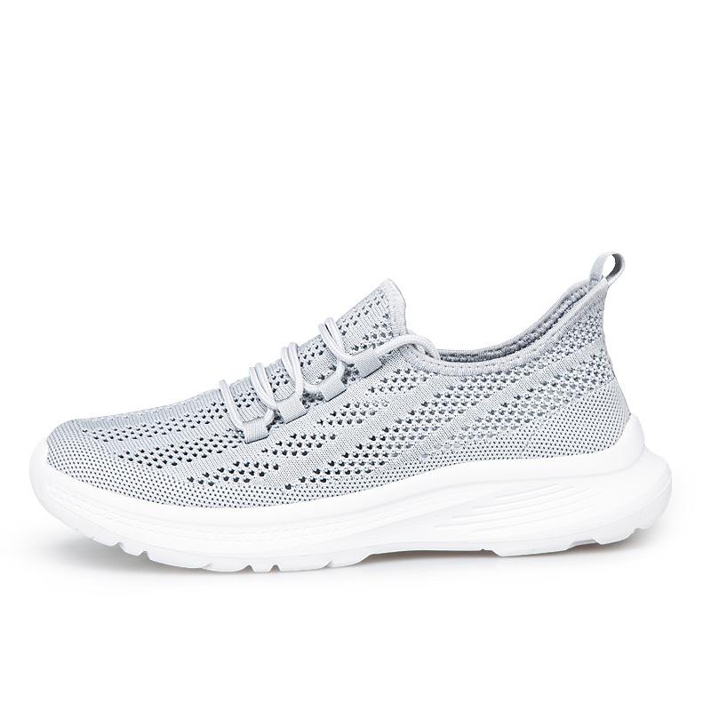 Classic lazy light lace-up simple breathable mesh shoes fly weave new style