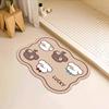 Cartoon Puppy Bathroom Absorbent Bathroom Mat Shower Room Door Mat Anti Slip  Dirt Resistant  Quick Drying  Anti Fall Cushion