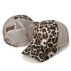 New Ponytail Hole Baseball Cap Solid Summer Fashion Leopard Print Mesh Hat Women's Personalized Velcro Adjustable Hat