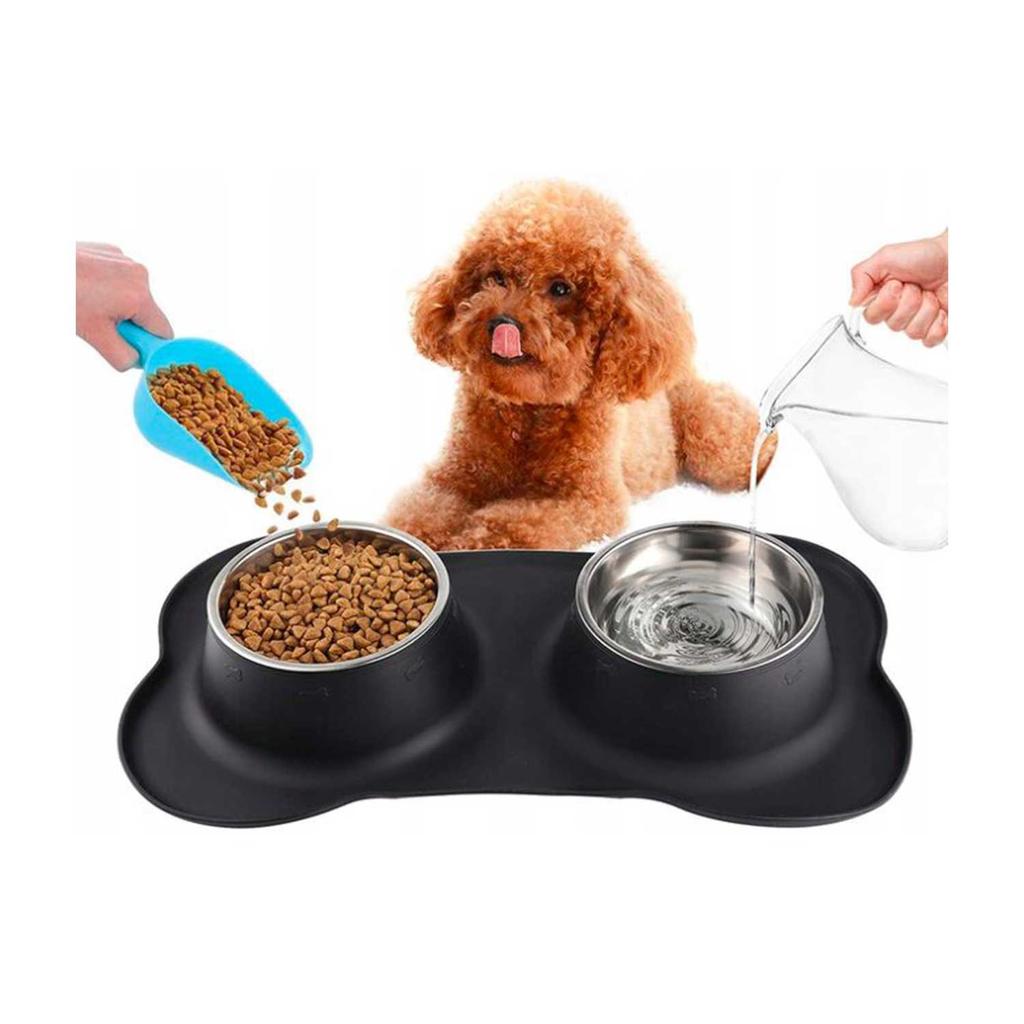 Dog And Cat Bowl With Silicone Base, Set Of 2