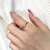 18K Gold Plated Sterling Silver Ring with Round Cubic Zirconia: Retro Palace Style Light Luxury Index Finger Accessory