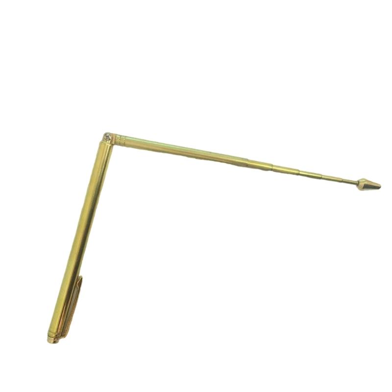 Règle de recherche de construction en laiton Instrument de mesure en laiton doré à la mode Tige de radiesthésie pour les passionnés et les constructeurs