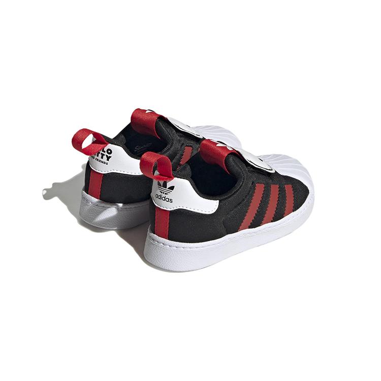 Hello Kitty x Adidas Originals SUPERSTAR 360 Abrasion Resistant Low top Baby & Toddler Shoes Black White Red HQ4091