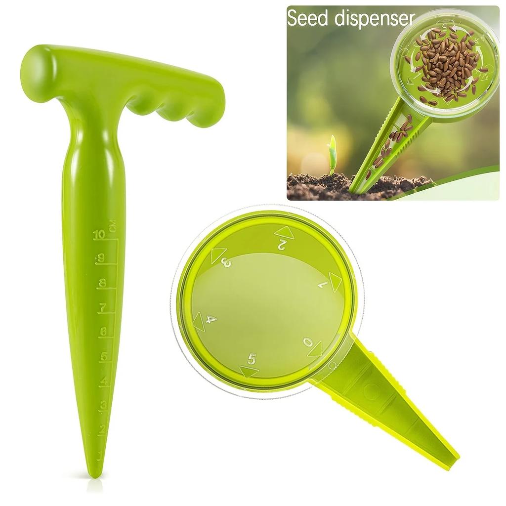 Gardening Tool Set, Adjustable Handheld Seed Dispenser,Puncher,Manual Small Plastic Seeder Vegetable Garden, Pot Planting Tool