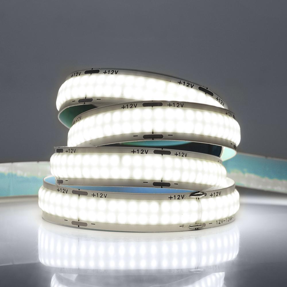 COB LED Strip 12V 24V 600LEDs/m High Brightness Flexible FOB LED Tape Double Row RA90 3000K 4000K 6000K Dimmable COB Led Lights