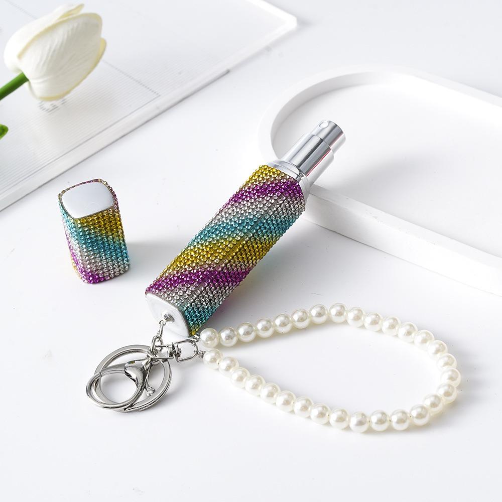 10ml Crystal Rhinestone Keychain Perfume Bottle Shiny Perfume Atomizer New Cosmetics Bottle  Gift