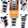 Multifunctional Folding Telescopic Indoor A-Frame Ladder, Portable 4-Step Household Climbing Ladder