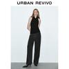 UR Women's Retro Washed Plaid Wide-Leg Casual Trousers