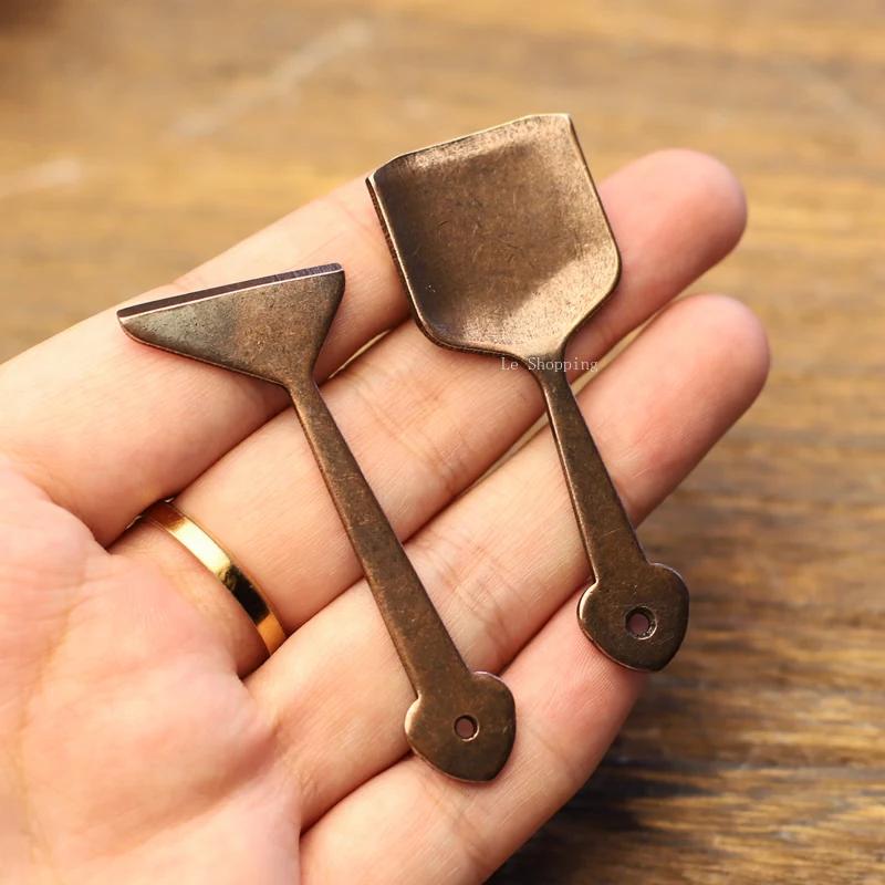 Purple Copper Color Pure Brass Ladle for Shovelling Ash Pressing Incense Supplies/Adding Incense Powder and Removing Ash Tool