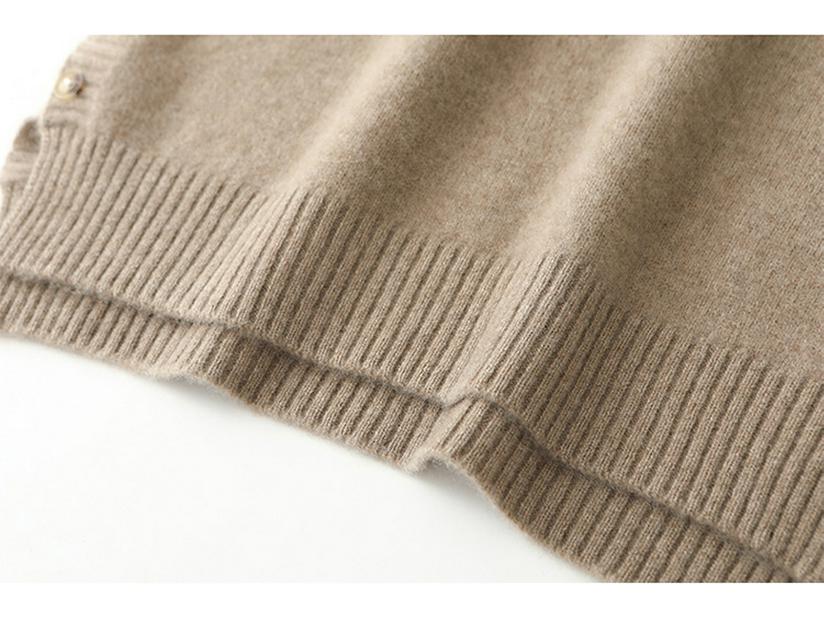 Kašmírová pletená vesta s výstřihem do V: Volný střih, Bez rukávů, Jednoduchý pulovr