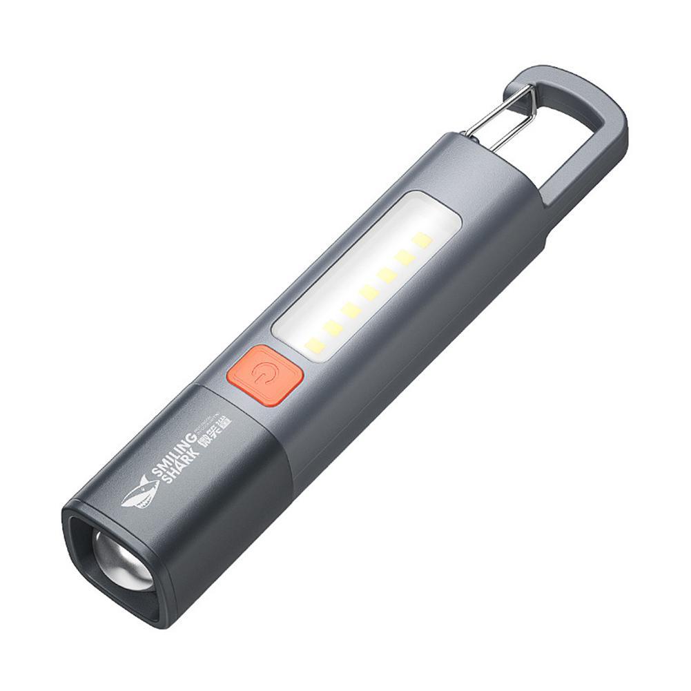 1PCS Super Bright LED Flashlight XPE Torch Light With Hook Camping Light USB Rechargeable Zoomable Outdoor Waterproof Flashlight