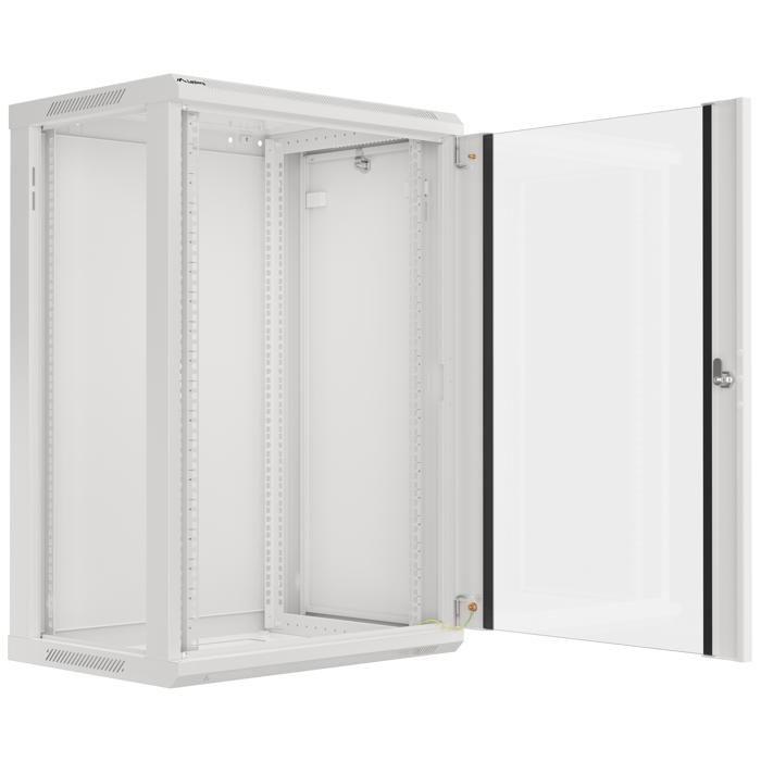 Armoire d'installation suspendue - LANBERG - WF01-6418-10S - 19 pouces - 18U - Porte vitrée - Gris