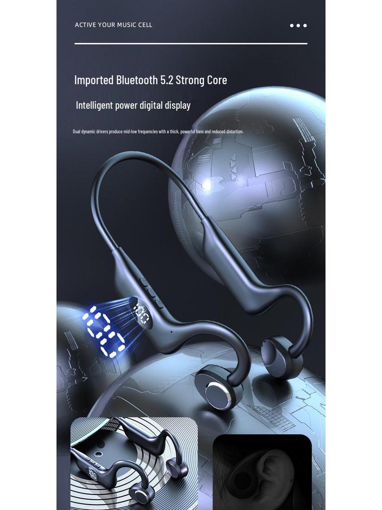 Fenshi 03 Bluetooth In-Ear Sports Air Conduction Earphones with Dual-Channel Stereo and Card Slot Compatibility.