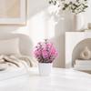 Simulated Small Potted Plants Maintenance-free Pink Faux Flowers With Pots 1 Pc