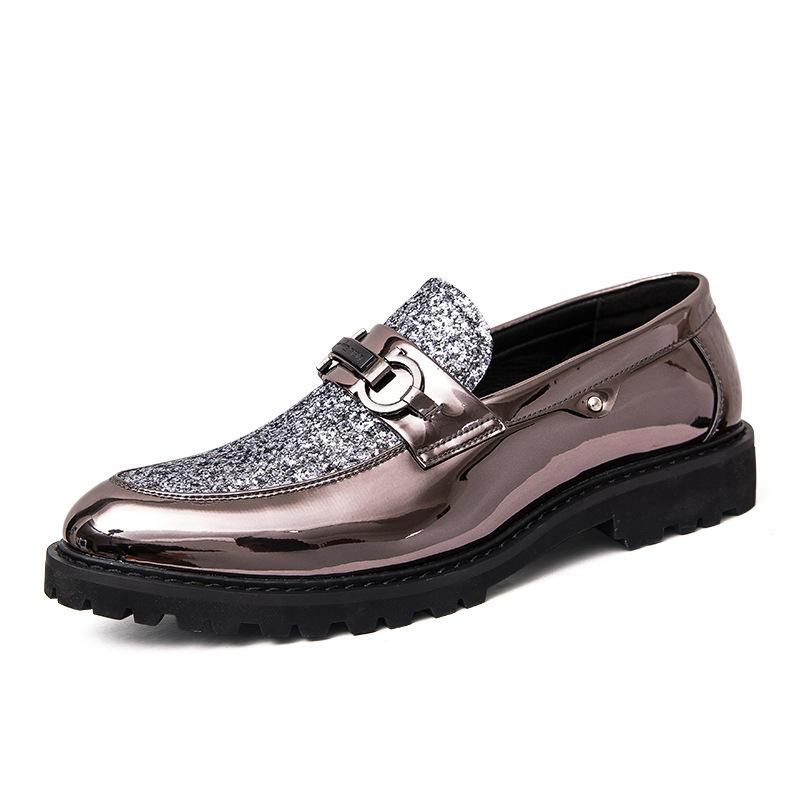 New Autumn Business British Men's Casual Leather Shoes Trendy Bright Leather Work Shoes Large Size Elevated Leather Shoes